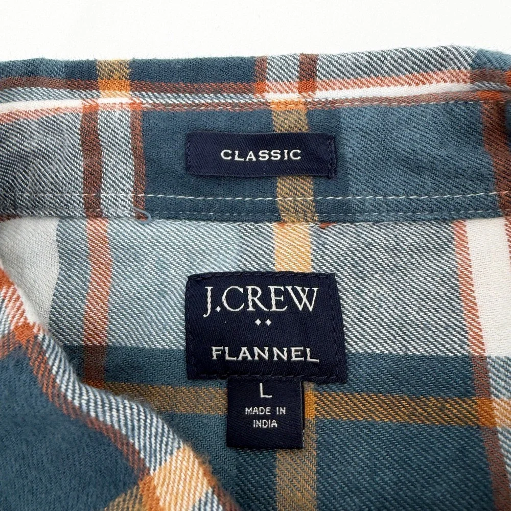 J Crew Mens Classic Fit Flannel Plaid Button Down Shirt Size Large‎ Lumberjack